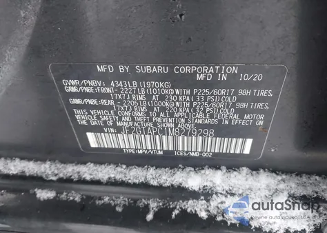 2021 Subaru Crosstrek Premium z USA, uszkodzony, nr VIN JF2GTAPC1M8279298